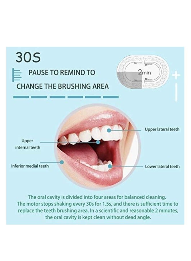 OASIS-TH Sonic Electric Toothbrush Rechargeable Ideal for Adults Children, 6 Optional Modes IPX7 USB Fast Charging Electric Ultrasonic Toothbrush With 2 Min BuildIn Timer & 4 Replacement Brush Heads White Color - Image 2