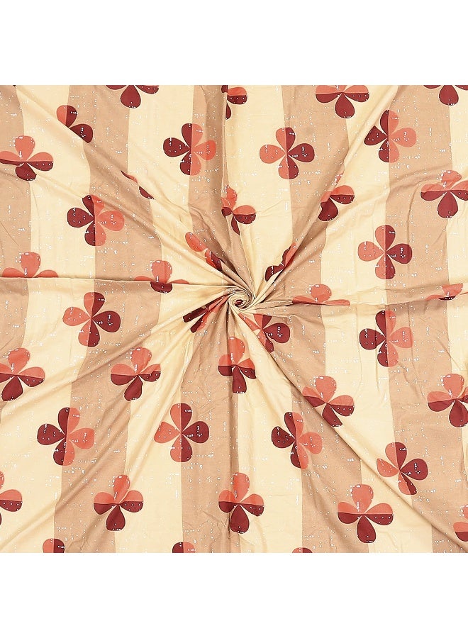 Status Contract Spring Summer Collection-Cotton Rich Double Bedsheet with 2 Pillow Covers for Bed Room, Home, Hotel-120 GSM | (Orange Clover), 120 Tc - Image 4