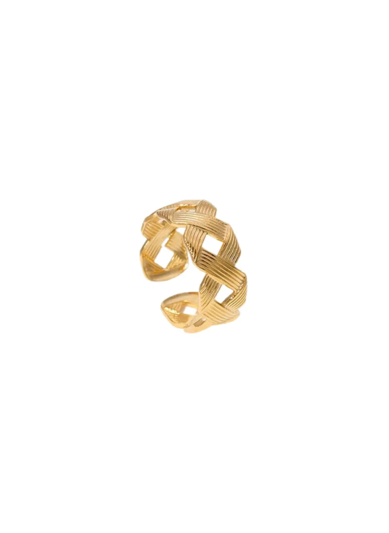 Gold cross ring