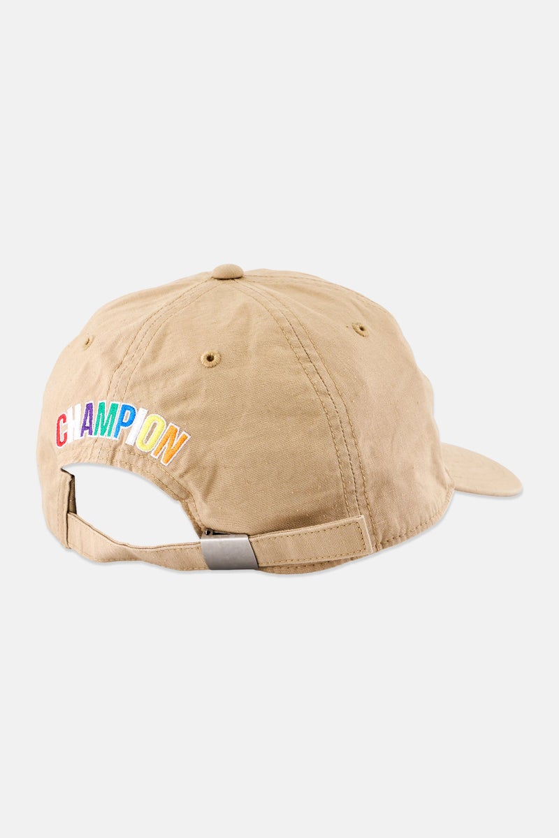 Champion قبعة قابلة للتعديل للرجال بشعار مطرز، بيج - Image 2