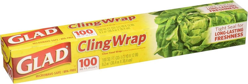 Cling Wrap, Clear Food Wrap, BPA -Free, Microwave Ready, 100 Sq Ft/Roll, 33.3 Yard x 12 Inch Box (Pack of 2)