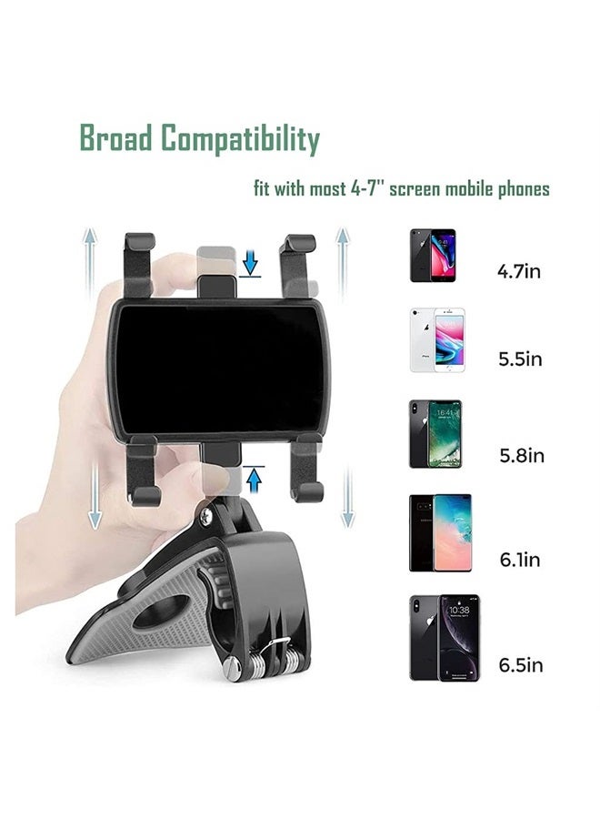 YAOKEEP Car Phone Holder Mount for 360 Degrees Rotation,YAOKEEP Dashboard & Rearview Mirror Cell Phone Car Holder for iPhone,Samsung,Moto,Huawei,Nokia,LG,Car Clip Mount Stand for 4 to 7" Smartphone - Image 2