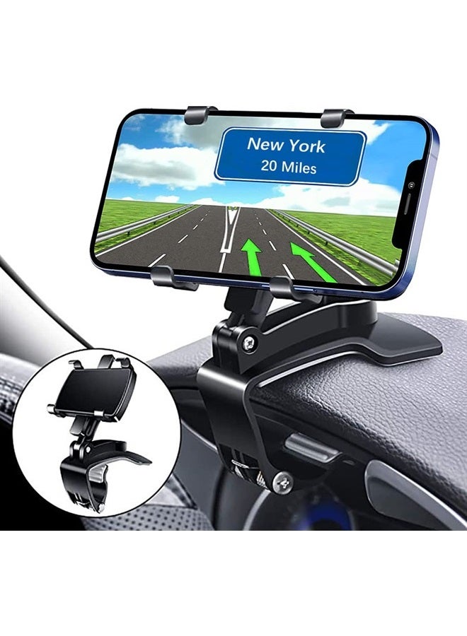YAOKEEP Car Phone Holder Mount for 360 Degrees Rotation,YAOKEEP Dashboard & Rearview Mirror Cell Phone Car Holder for iPhone,Samsung,Moto,Huawei,Nokia,LG,Car Clip Mount Stand for 4 to 7" Smartphone - Image 1