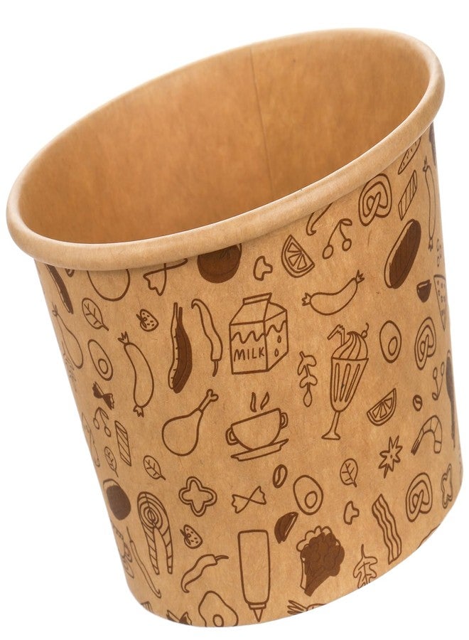 Cedilis 50 Pack Paper Containers with Lids, To Go Paper Soup Container, Disposable Kraft Food Cup for Hot or Cold Soup, Ice Cream, Yogurt (8oz) - Image 3