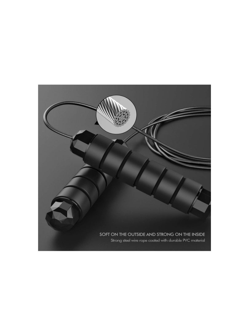 Loocio Jump Rope (Heavy duty Alloy Steel), Tangle-Free Rapid Speed Jumping Rope Cable with Ball Bearings for Women, Men, and Kids 7+, Adjustable Steel Jump Rope Workout with Foam Handles for Fitness, Home Exercise & Slim Body - Image 3