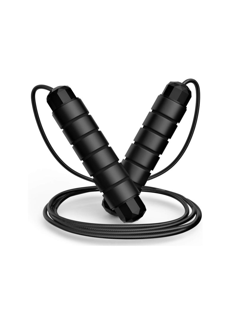 Loocio Jump Rope (Heavy duty Alloy Steel), Tangle-Free Rapid Speed Jumping Rope Cable with Ball Bearings for Women, Men, and Kids 7+, Adjustable Steel Jump Rope Workout with Foam Handles for Fitness, Home Exercise & Slim Body - Image 1