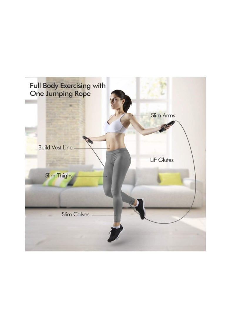 Loocio Jump Rope (Heavy duty Alloy Steel), Tangle-Free Rapid Speed Jumping Rope Cable with Ball Bearings for Women, Men, and Kids 7+, Adjustable Steel Jump Rope Workout with Foam Handles for Fitness, Home Exercise & Slim Body - Image 5