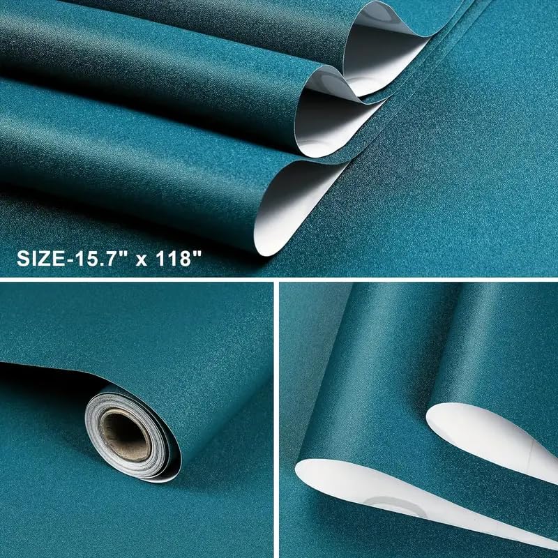 FOKRIM Green Wallpaper for Wall Sticker for Home,Office 45.5x305cm 14 SQFT Sticker Peel and Sticker Removable Self Adhesive Waterproof (Pack of 1) - Image 2