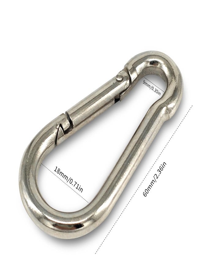 Ryidkcs Premium Stainless Steel Spring Snap Carabiner Hooks - 304 Steel Clips, 6-Pack - Image 2