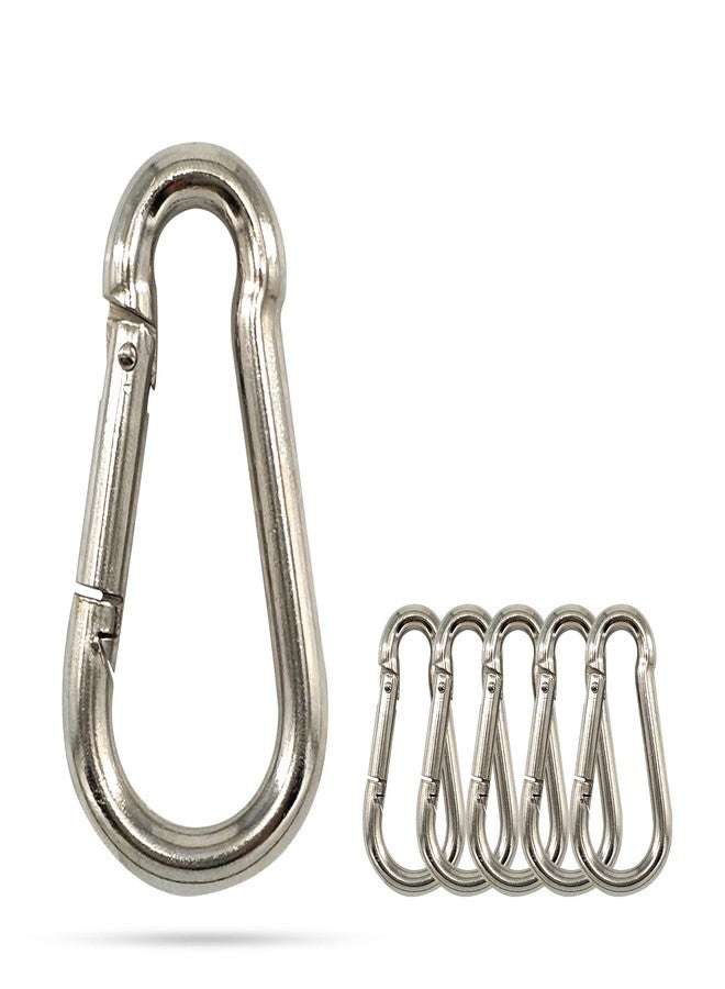 Ryidkcs Premium Stainless Steel Spring Snap Carabiner Hooks - 304 Steel Clips, 6-Pack - Image 1