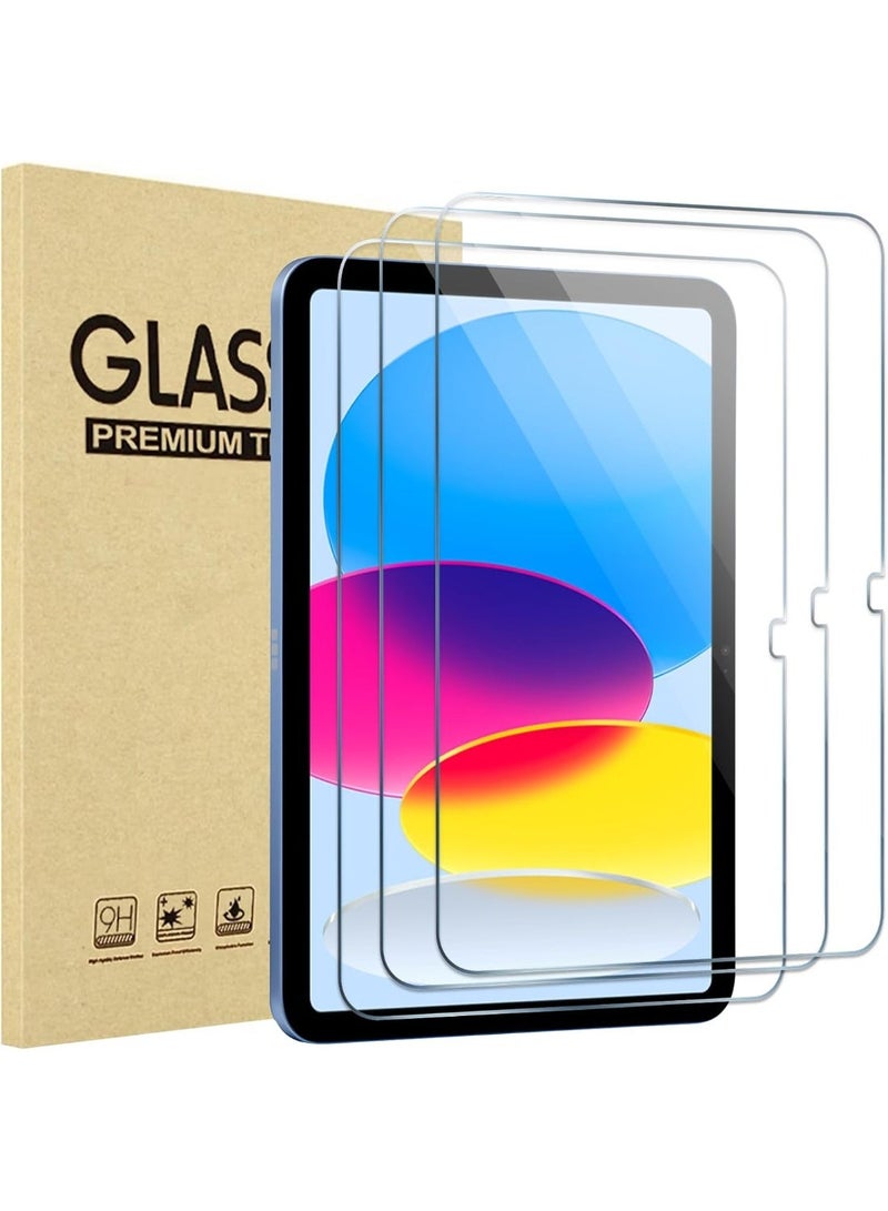 عبوة من 3 واقيات شاشة لجهاز iPad A16 2025 الجيل الحادي عشر/العاشر 2022 (11 بوصة/10.9 بوصة)، واقي شاشة زجاجي مقوى شفاف لجهاز iPad A16 2025 / iPad الجيل العاشر 2022 - Image 1