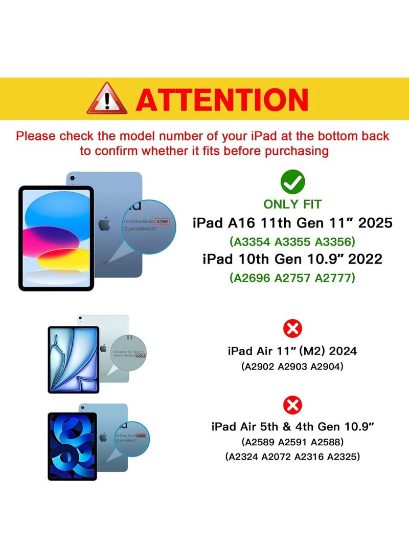 عبوة من 3 واقيات شاشة لجهاز iPad A16 2025 الجيل الحادي عشر/العاشر 2022 (11 بوصة/10.9 بوصة)، واقي شاشة زجاجي مقوى شفاف لجهاز iPad A16 2025 / iPad الجيل العاشر 2022 - Image 2