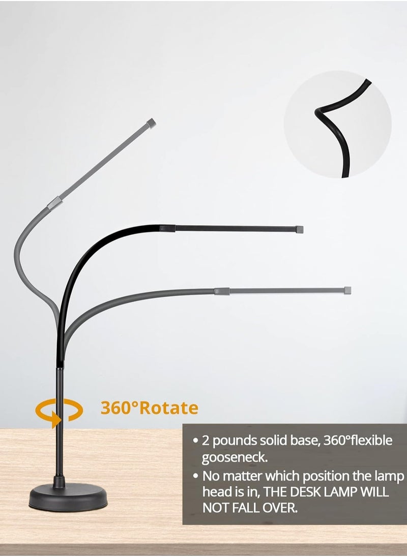 LOOPITYS - LED Desk Lamp, Swing Arm Architect Task Lamp with Long Flexible Gooseneck, 3 Color Modes, and USB Adapter, Dimmable Desk Light for Home/Office/Drafting/Reading/Piano - Image 1