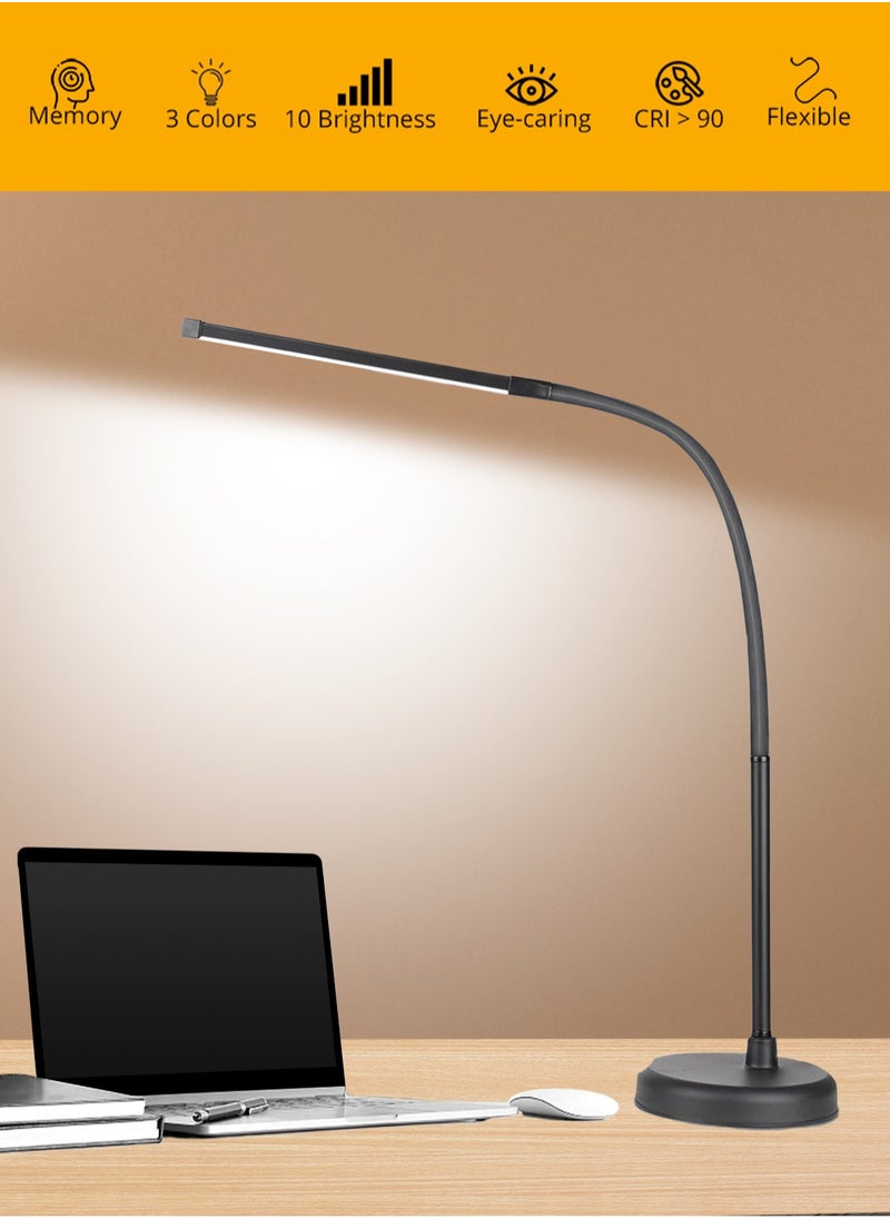 LOOPITYS - LED Desk Lamp, Swing Arm Architect Task Lamp with Long Flexible Gooseneck, 3 Color Modes, and USB Adapter, Dimmable Desk Light for Home/Office/Drafting/Reading/Piano - Image 1