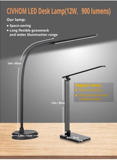 LOOPITYS LED Desk Lamp, Swing Arm Architect Task Lamp with Long Flexible Gooseneck, 3 Color Modes, and USB Adapter, Dimmable Desk Light for Home/Office/Drafting/Reading/Piano  - Image 5