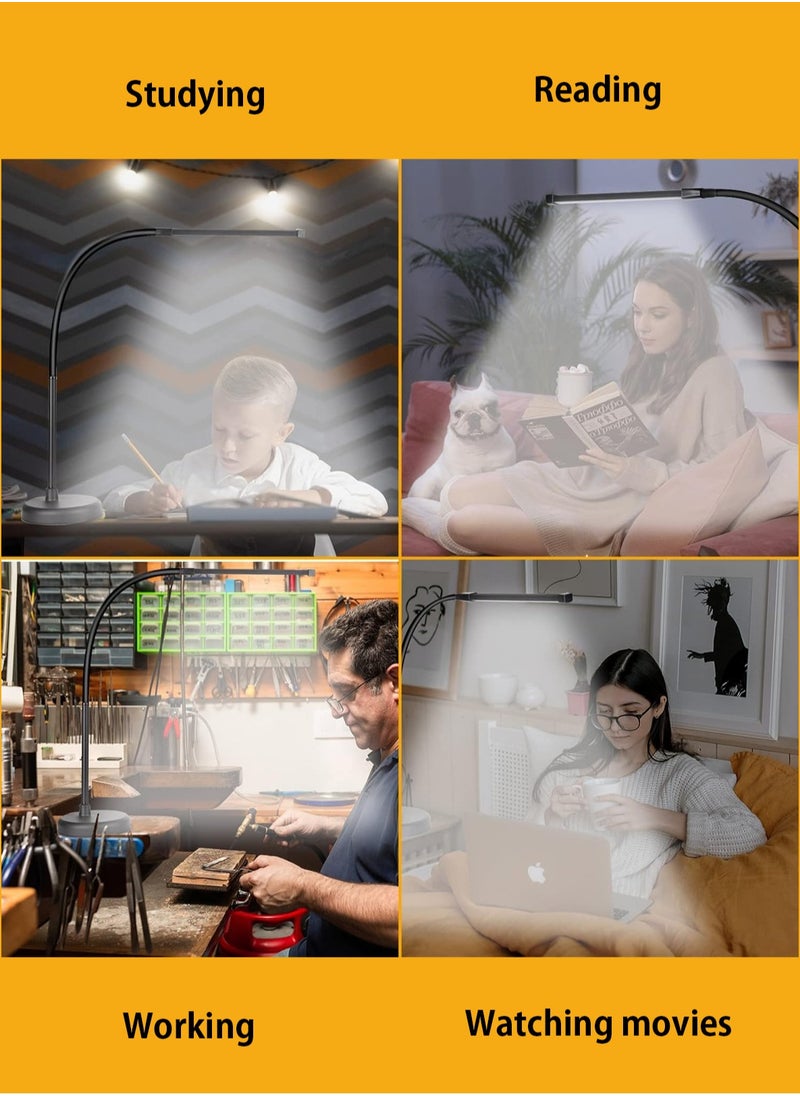LOOPITYS - LED Desk Lamp, Swing Arm Architect Task Lamp with Long Flexible Gooseneck, 3 Color Modes, and USB Adapter, Dimmable Desk Light for Home/Office/Drafting/Reading/Piano - Image 1