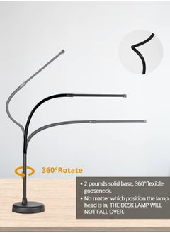 LOOPITYS LED Desk Lamp, Swing Arm Architect Task Lamp with Long Flexible Gooseneck, 3 Color Modes, and USB Adapter, Dimmable Desk Light for Home/Office/Drafting/Reading/Piano  - Image 2