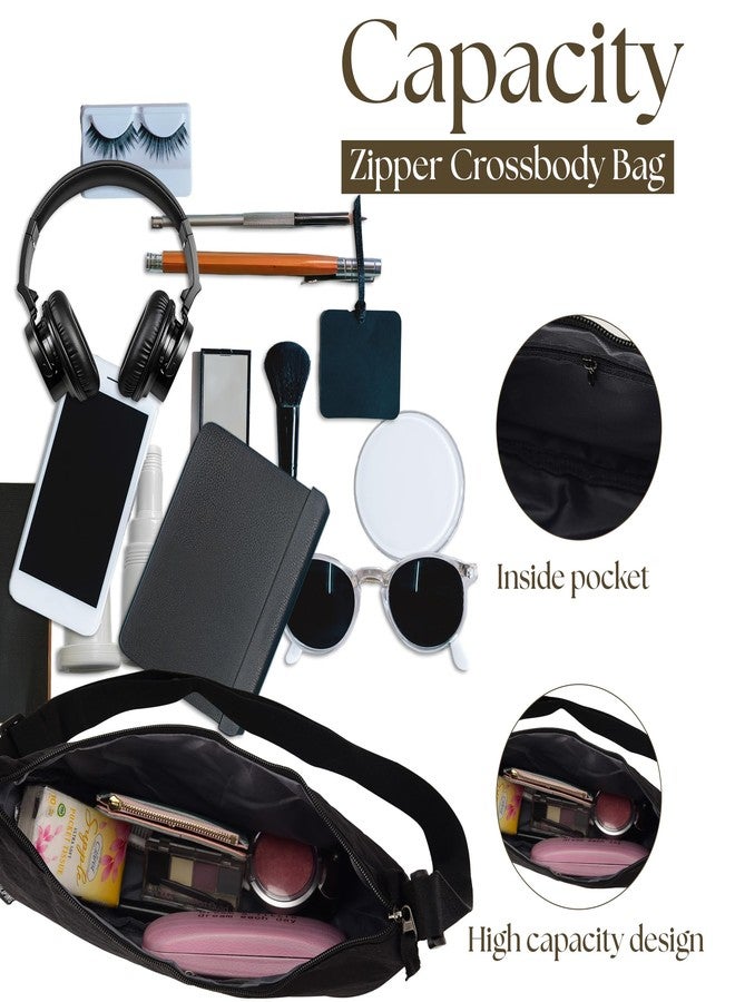RarePicks Crossbody Sling Bags for Women & Men | Adjustable Strap Half Moon Sling Bag, Water Resistant Crescent Crossbody Travel Purse, Unisex Chest Bag, Stylish Fanny & Waist Handbag (Black) - Image 3