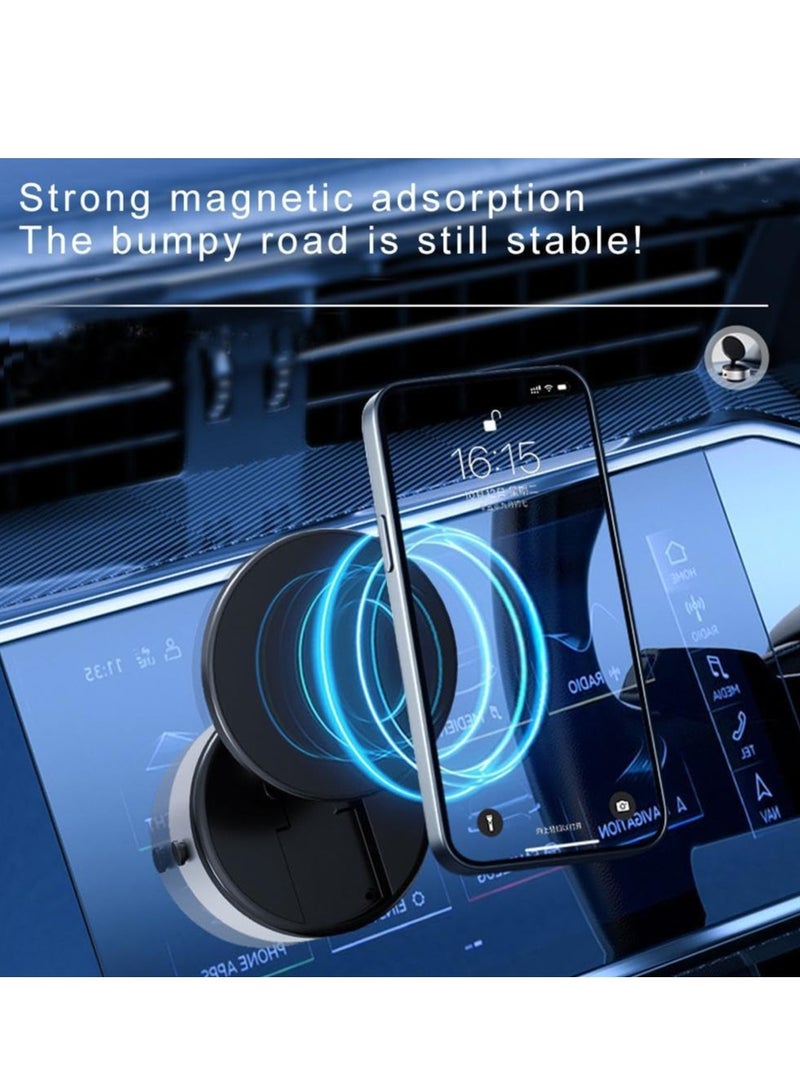 ELTRAZONE Electric Vacuum Magnetic Suction Car Phone Mount, Hands-Free Shower Phone Holder, 360° Rotation Electric Suction Cup Magnetic Phone Holder for All Smooth Surfaces (Black) - Image 2