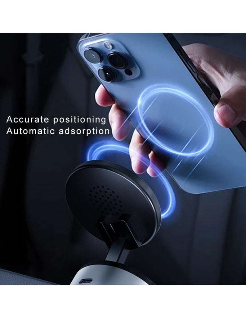 ELTRAZONE Electric Vacuum Magnetic Suction Car Phone Mount, Hands-Free Shower Phone Holder, 360° Rotation Electric Suction Cup Magnetic Phone Holder for All Smooth Surfaces (Black) - Image 3