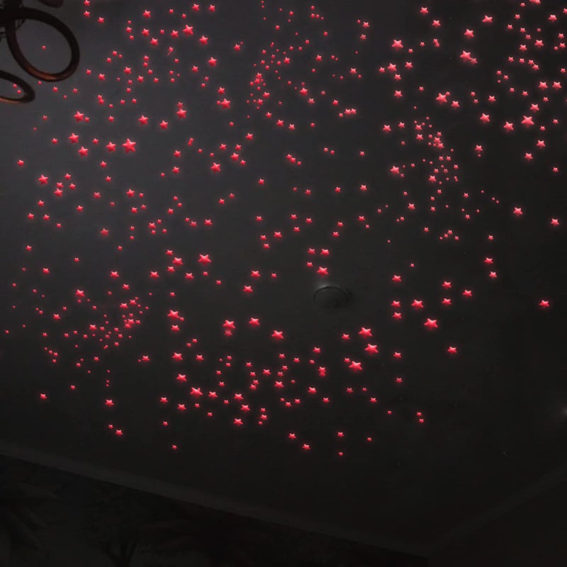 Meschett Glow in The Dark Stars Decals Decor 633 Pcs Luminous Dot Stars, 3D Starry Stars Glow in The Dark Stickers for Ceiling or Wall and Bedroom DÃ©cor - Image 1