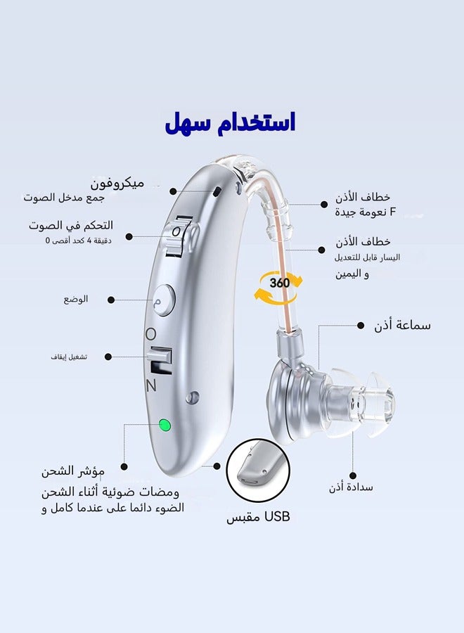 Kfcop Hearing Aids Rechargeable Devices for Old People Mini Sound Amplifier Device - Image 3