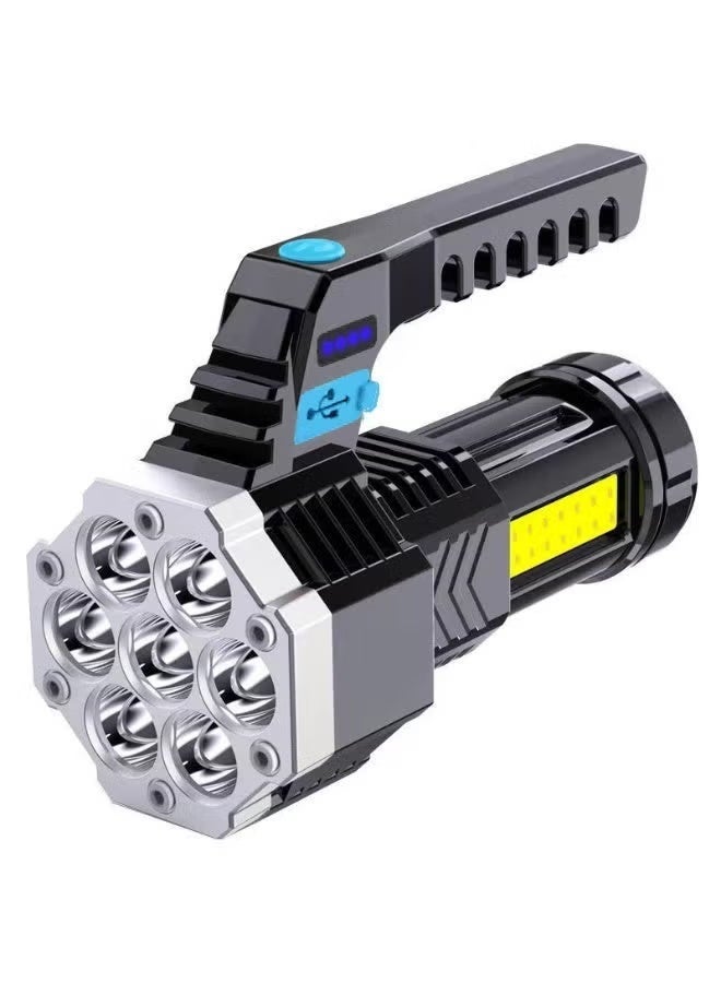 Rechargeable LED Flashlight with COB Side Light, High Brightness Waterproof Battery-Operated Flashlight - Image 1