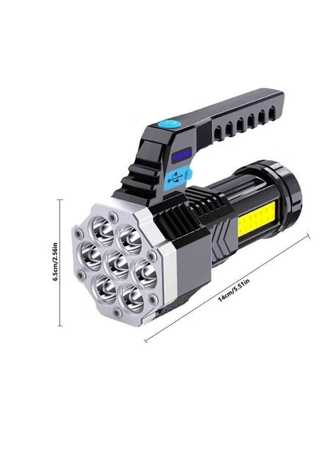 Rechargeable LED Flashlight with COB Side Light, High Brightness Waterproof Battery-Operated Flashlight - Image 2