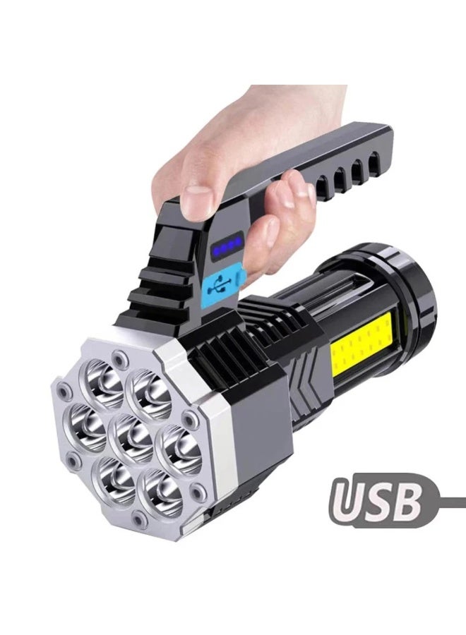 Rechargeable LED Flashlight with COB Side Light, High Brightness Waterproof Battery-Operated Flashlight - Image 3