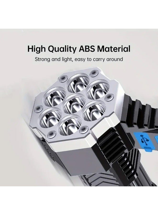 Rechargeable LED Flashlight with COB Side Light, High Brightness Waterproof Battery-Operated Flashlight - Image 5