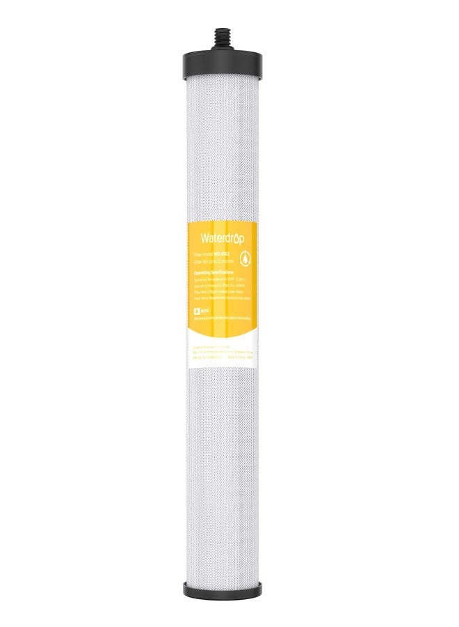 ووتر دروب فلتر مياه Waterdrop WD-DSC2 أسفل الحوض، بديل لنظام ترشيح المياه Waterdrop DST المصنوع من الفولاذ المقاوم للصدأ أسفل الحوض، فلاتر مياه بديلة، تقلل الكلور، عمر افتراضي طويل يصل إلى 12 شهرًا - Image 1