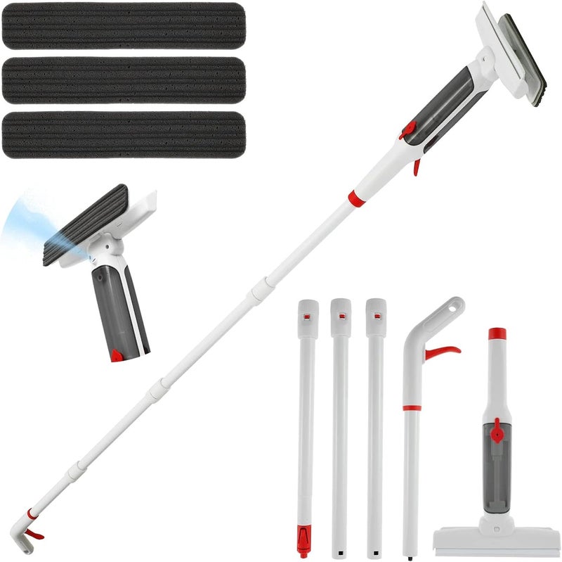 NALACAL 74'' Spray Window Washer Kit, Window Squeegee Cleaner with Sprayer, Window Cleaning Equipment Kit with 4 Scrubbing Clothes for Cleaning Glass High Window, Indoor/Outdoor Windows, Car Glass - Image 1