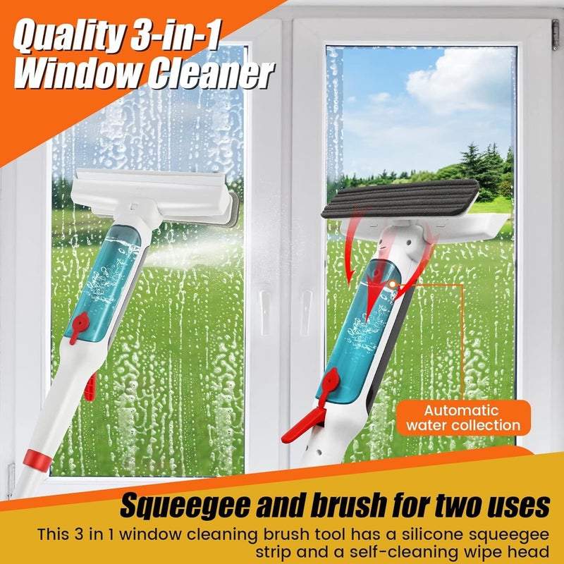 NALACAL 74'' Spray Window Washer Kit, Window Squeegee Cleaner with Sprayer, Window Cleaning Equipment Kit with 4 Scrubbing Clothes for Cleaning Glass High Window, Indoor/Outdoor Windows, Car Glass - Image 5
