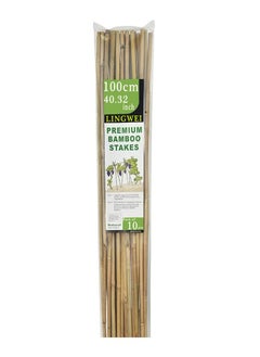 LINGWEI Natural Thick Bamboo Stakes Garden Vine Plant Stakes Flowers Plants Support Canes Poles Dowel Rod Wooden Crafts Sticks((100cm)(10pcs))  - Image 1