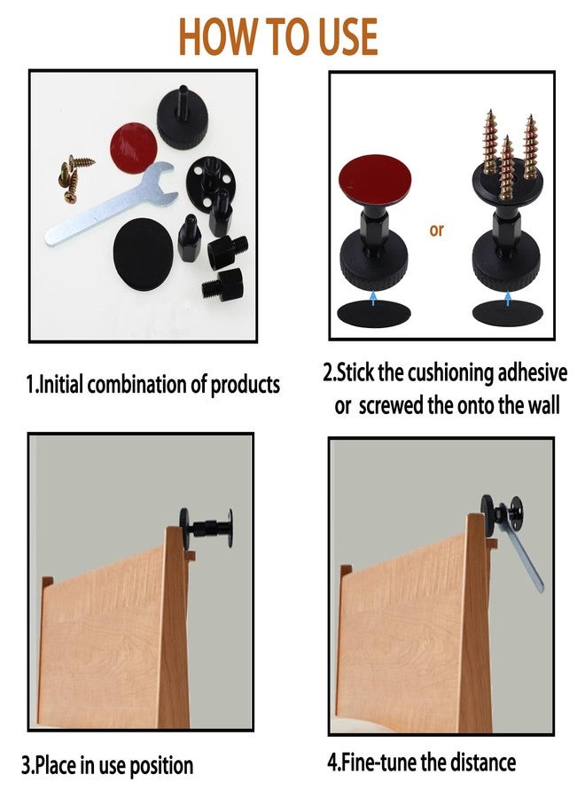 Nihfien 4PCS Bed Frame Anti-Shake Tool, 1.18-4.9Inch Adjustable Threaded Headboard Stoppers, Telescopic Support Stabilizer for Wall Bed Cabinet Sofa Table Furniture (30-124mm) - Image 5