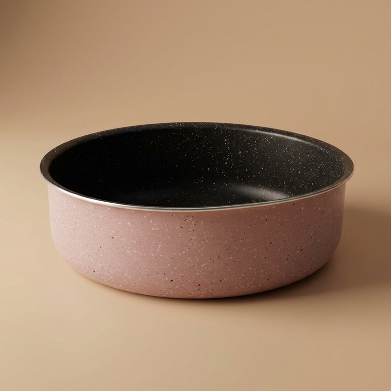 Rocky Al Saif Gallery Granite Oven Tray, 22 cm, Round - Pink - Image 1