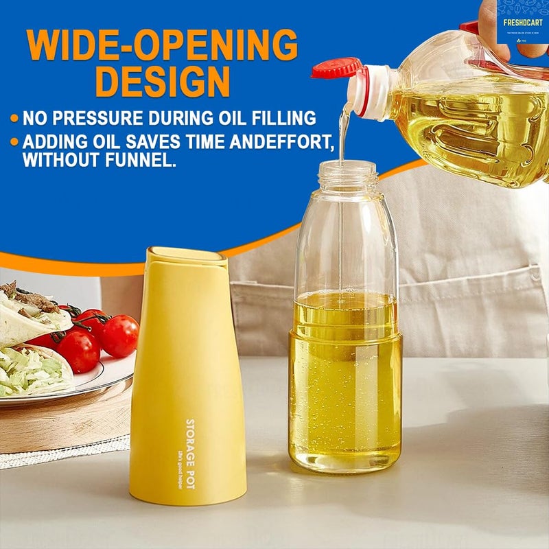 FreshDcart FDCA244 Automatic Glass 500Ml Oil Bottle Dispenser with Auto Shutter Leakproof Bottle for All Types of Cooking Oils Kitchen (Multicolor, Pack of 1) - Image 4