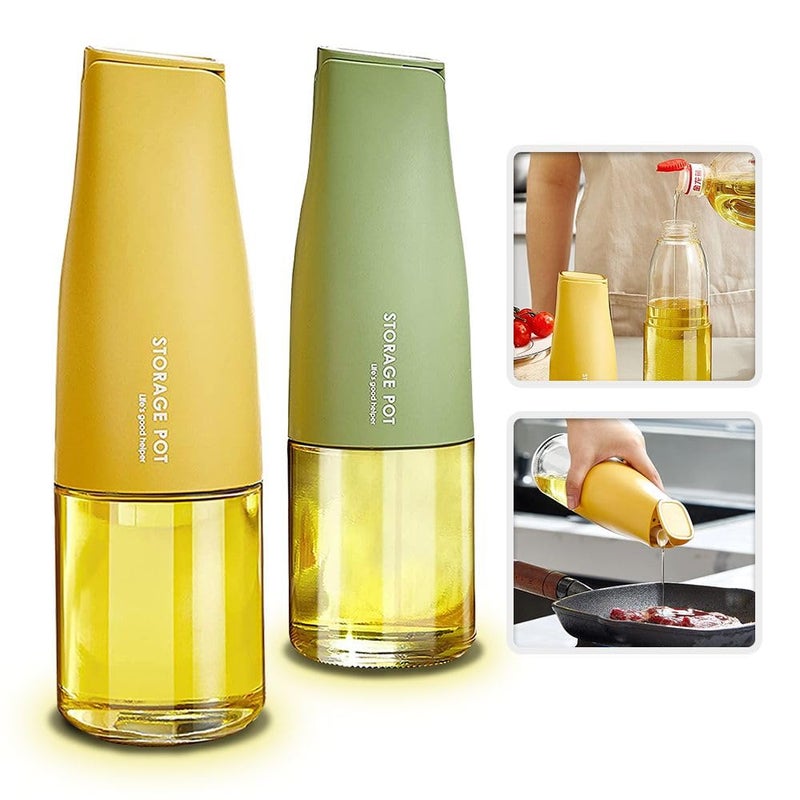 FreshDcart FDCA244 Automatic Glass 500Ml Oil Bottle Dispenser with Auto Shutter Leakproof Bottle for All Types of Cooking Oils Kitchen (Multicolor, Pack of 1) - Image 1