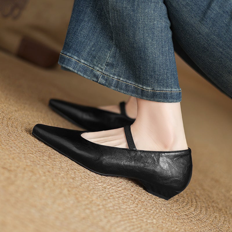 Spring Casual Low Heel Women'S Shoes 32-43 Size Size Shallow Mouth Small Square Head Shoes Tide - Image 4