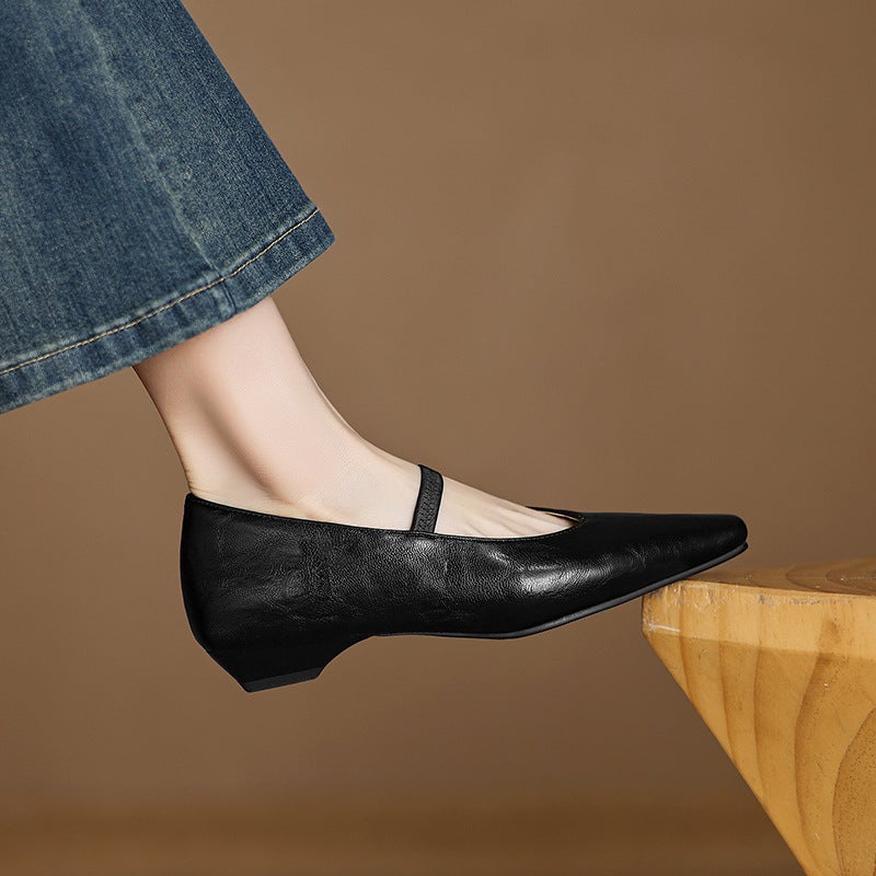 Spring Casual Low Heel Women'S Shoes 32-43 Size Size Shallow Mouth Small Square Head Shoes Tide - Image 3