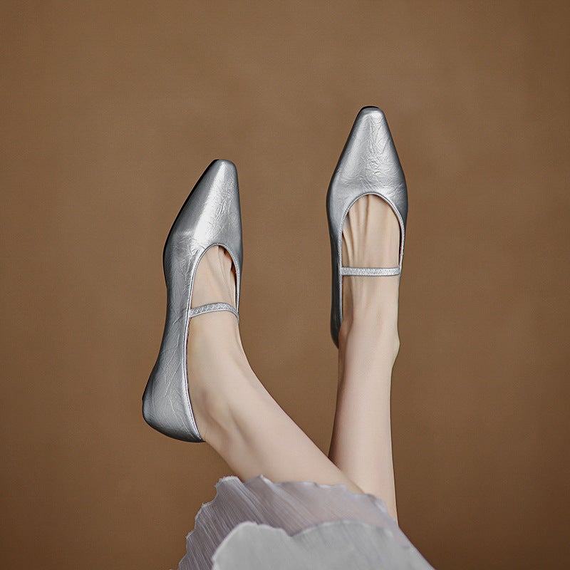 Spring Casual Low Heel Women'S Shoes 32-43 Size Size Shallow Mouth Small Square Head Shoes Tide - Image 5