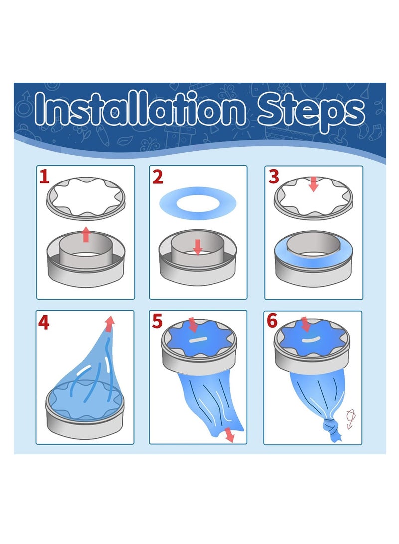 SYOSI 6 Pcs Nappy Bin Refills, Nappy Disposal Bags Compatible with Angelcare, Tommee Tippee and Spross Refill Cassettes, Maximum Capacity of 280 Nappies, Isolate Odors, Made of New PE Materials - Image 2