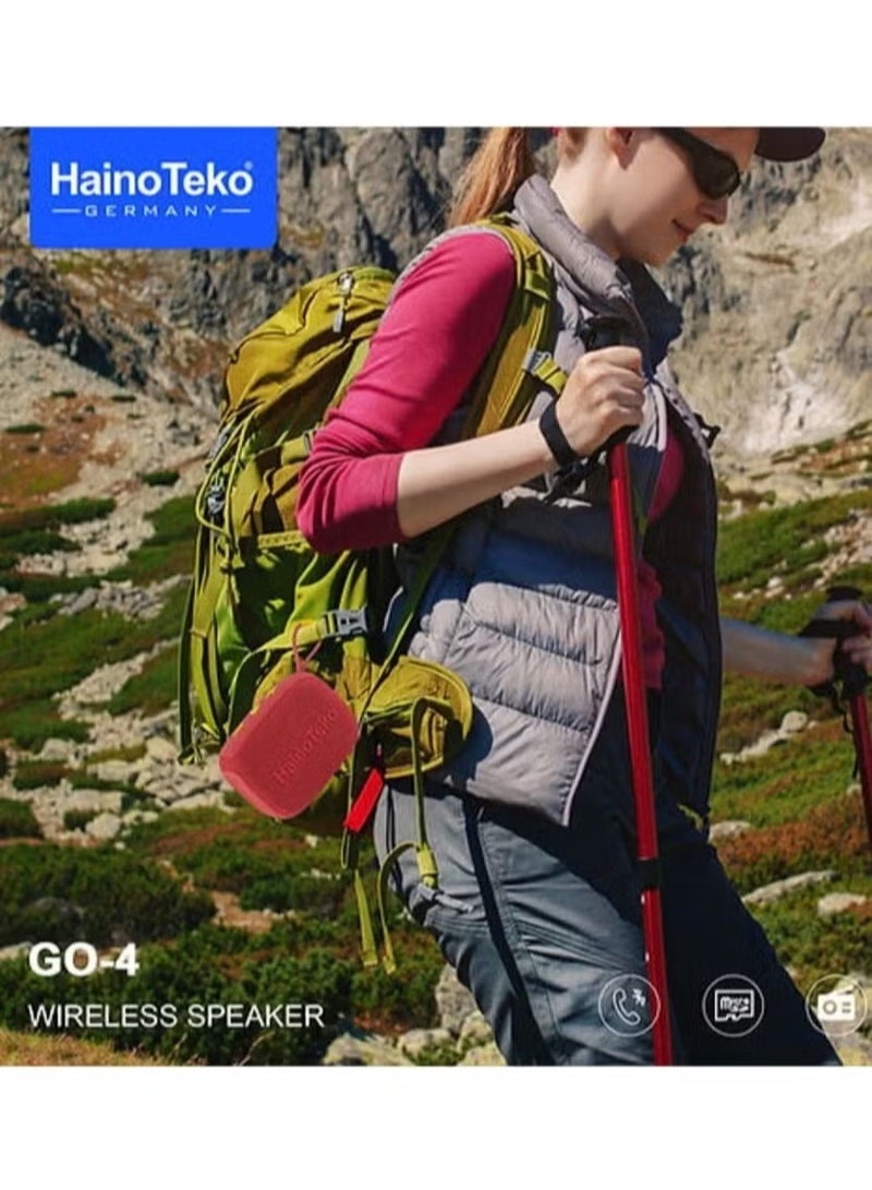 Haino Teko GO 4 Portable Mini Bluetooth Wireless Speaker for Indoor and Outdoor –- Compact, Powerful Sound, IPX6 Water-Resistant, 10-Hour Battery Life, Hands-Free Calling, Sleek Black Design - Image 2