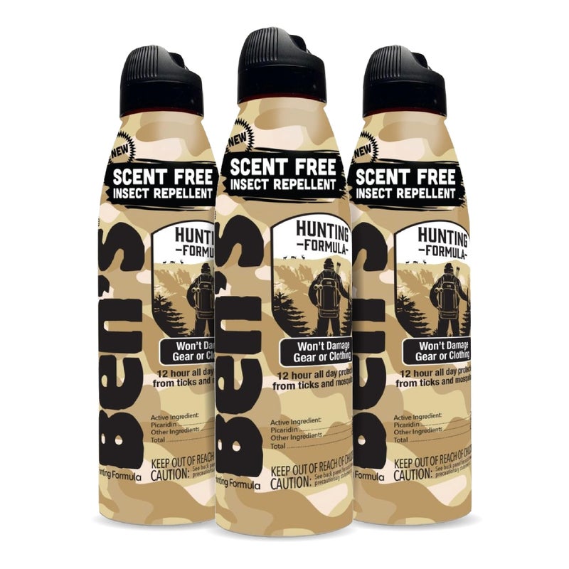 Ben's Hunting Formula - Tick & Mosquito Repellent for Up to 12 Hours of Protection - 20% Picaridin Bug Spray with EcoSpray Fine Mist Sprayer - Sweat-Resistant - 6 oz (3 Pack) - Image 1