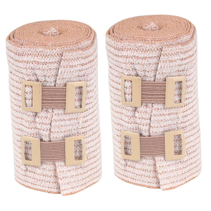 Elastic Compression Bandage 2 Rolls Breathable Wrap For Thigh Foot Hand Head Sports - Image 2