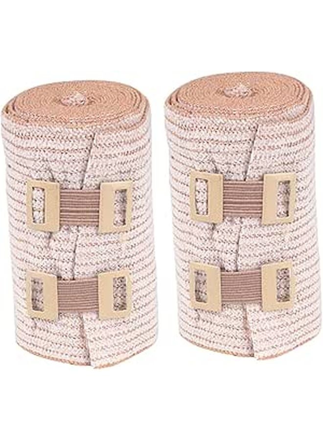 Elastic Compression Bandage 2 Rolls Breathable Wrap For Thigh Foot Hand Head Sports - Image 1