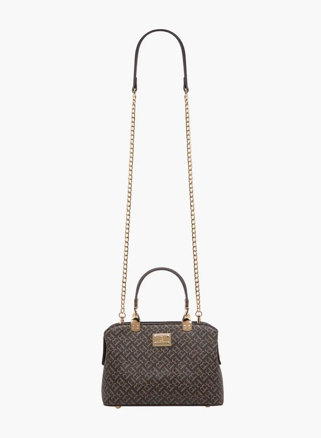 فلورا بيلا من شو إكسبرس Monogram Print Tote Bag with Detachable Chain Strap and Zip Closure