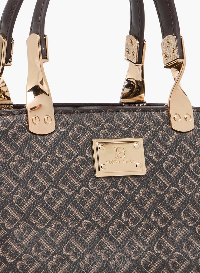 فلورا بيلا من شو إكسبرس Monogram Print Tote Bag with Detachable Chain Strap and Zip Closure