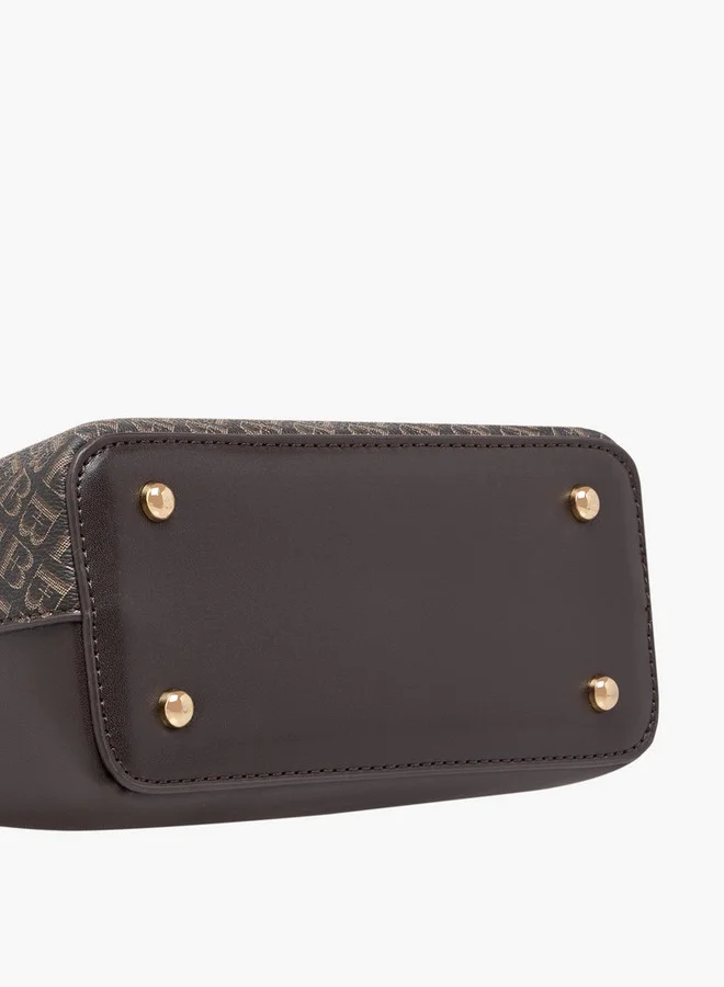 فلورا بيلا من شو إكسبرس Monogram Print Tote Bag with Detachable Chain Strap and Zip Closure