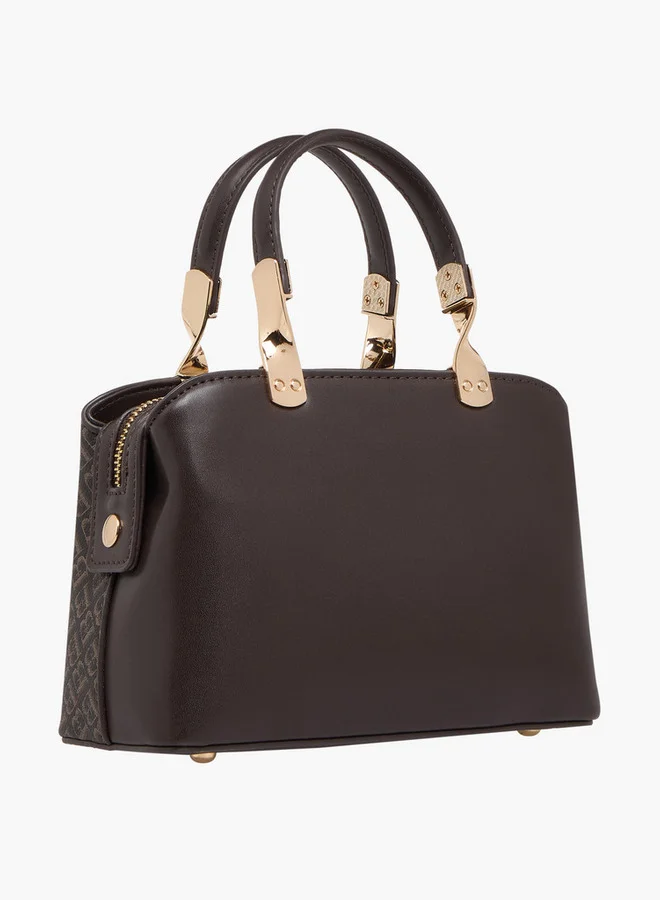 فلورا بيلا من شو إكسبرس Monogram Print Tote Bag with Detachable Chain Strap and Zip Closure